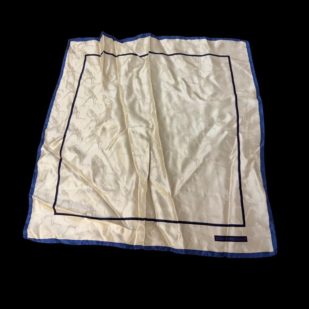 Vintage Kieselstein Cord Silk Handkerchief Bandana Pocket Square Scarf 17.5”
